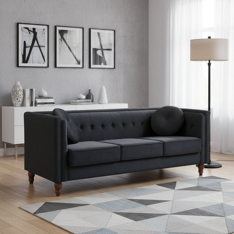 Chesterfield Sofa With Square Arms For Living Room