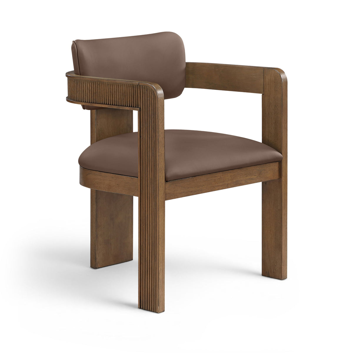 Sacha - Vegan Leather Upholstered Dining Chair With Brown Base (Set of 2)