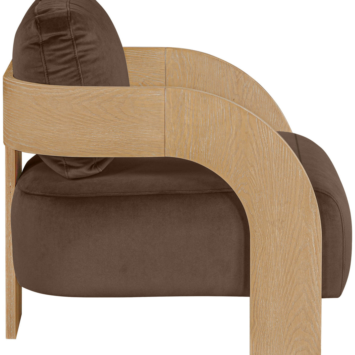 Cedra - Velvet Performance Fabric Upholstered Accent Chair - Natural Frame