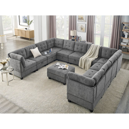 Modern Style 2400V S Gy Sectional Sofa With Modular Design - Gray