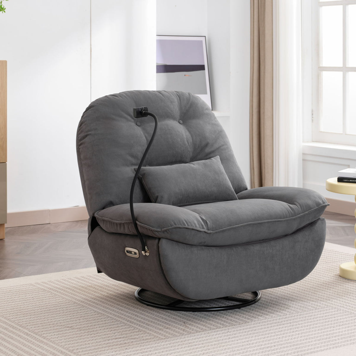 Power Recliner Swivel Glider USB Charger With Bluetooth Music Player, Sleep, Working, Game And Leisure