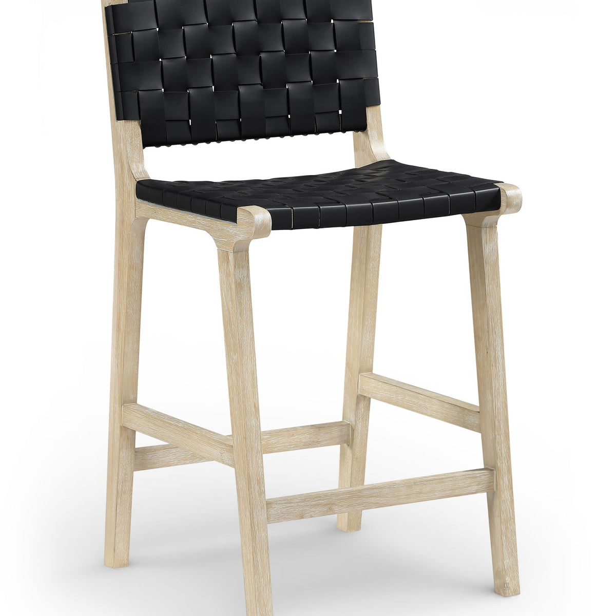 Entwine - Vegan Leather Upholstered Counter Stool - Painted Natural