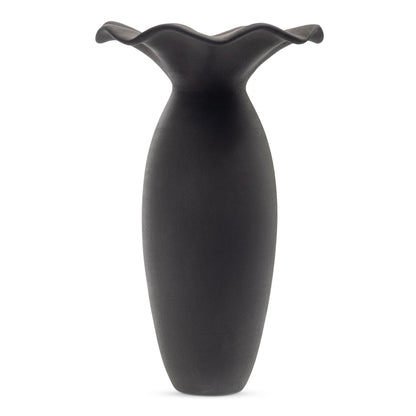 Ruffle - 16" Decorative Vessel - Black