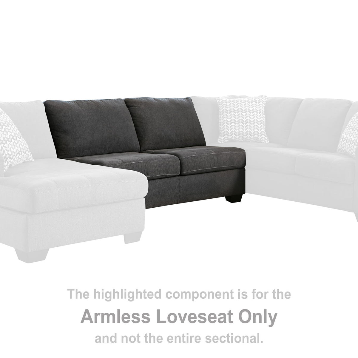 Ambee - Armless Loveseat - Slate