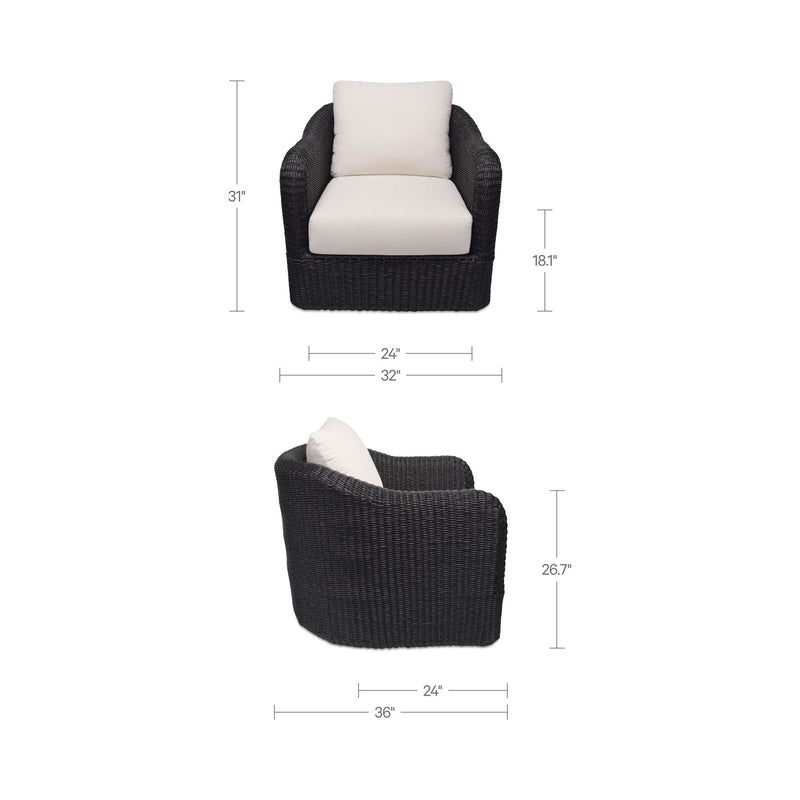 Bodhi - Outdoor Swivel Accent Chair - Charcoal / Gray