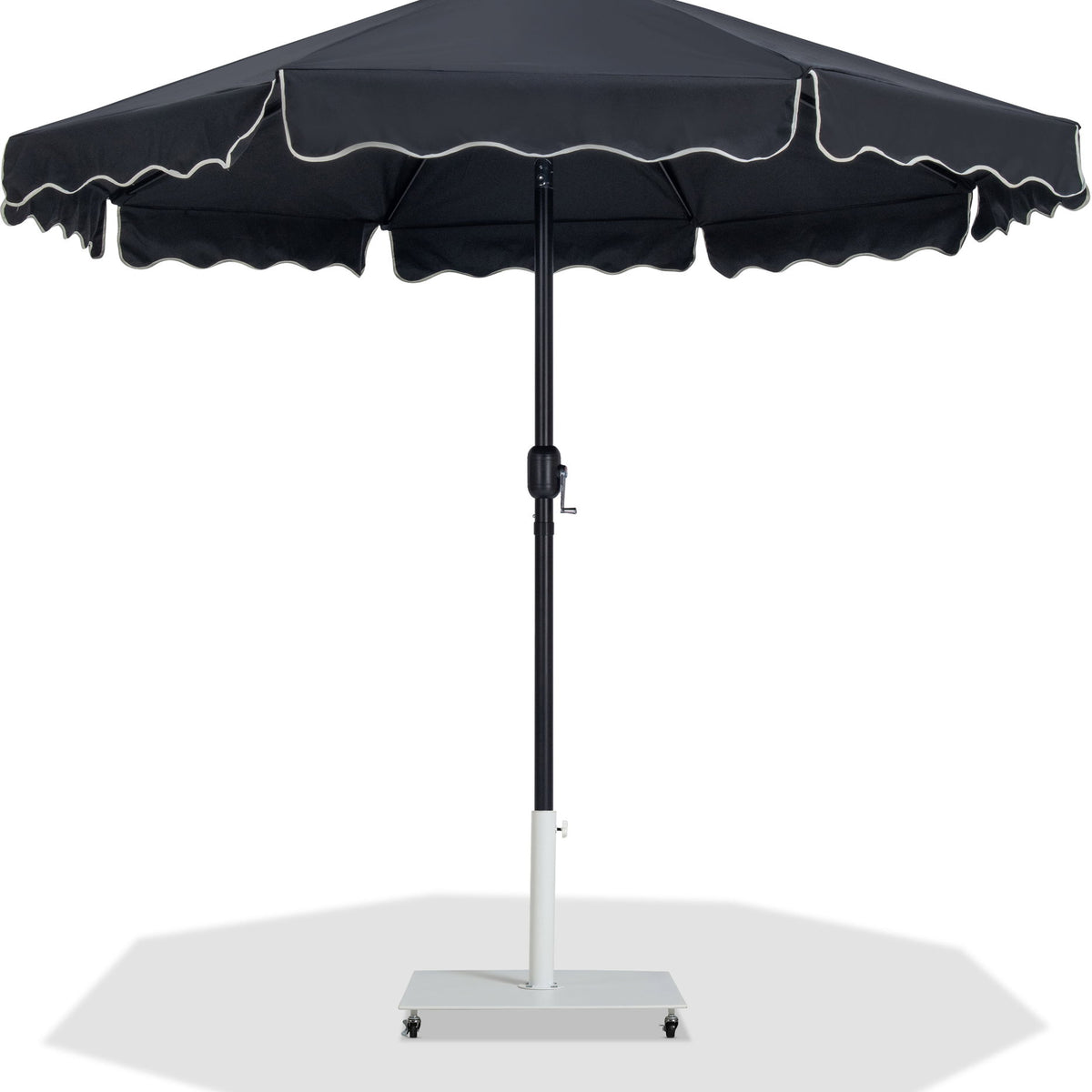 Amalfi - Aluminum Patio Umbrella - White Base / Black Pole