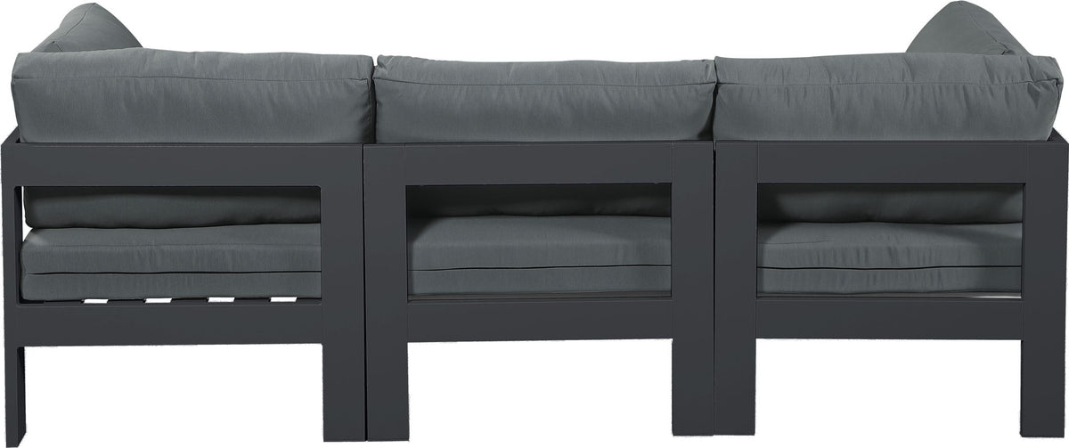 Nizuc - Outdoor Patio 3 Seat Modular Sofa With Gray Frame