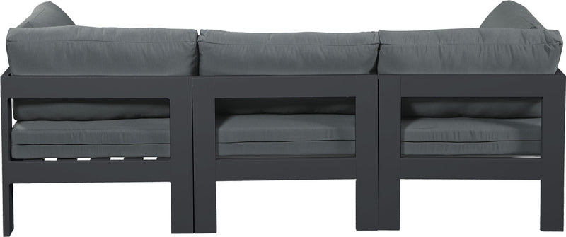 Nizuc - Outdoor Patio 3 Seat Modular Sofa With Gray Frame