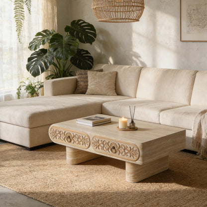 Round Coffee Table Beige