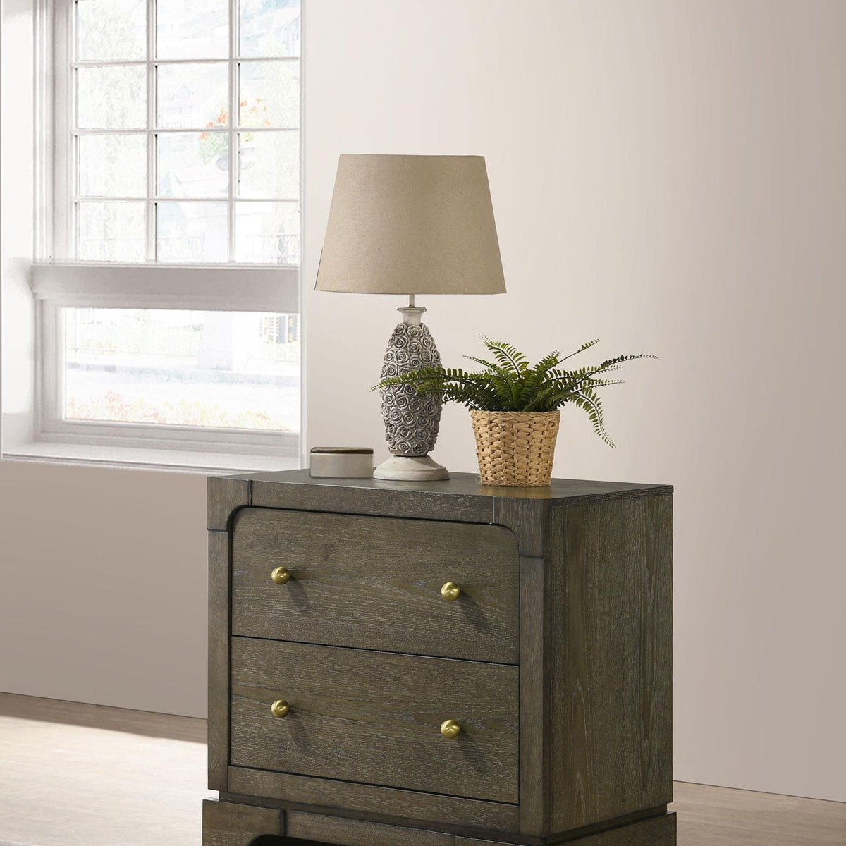 Gran Park 2-drawer Nightstand Bedside Table Dark Cocoa
