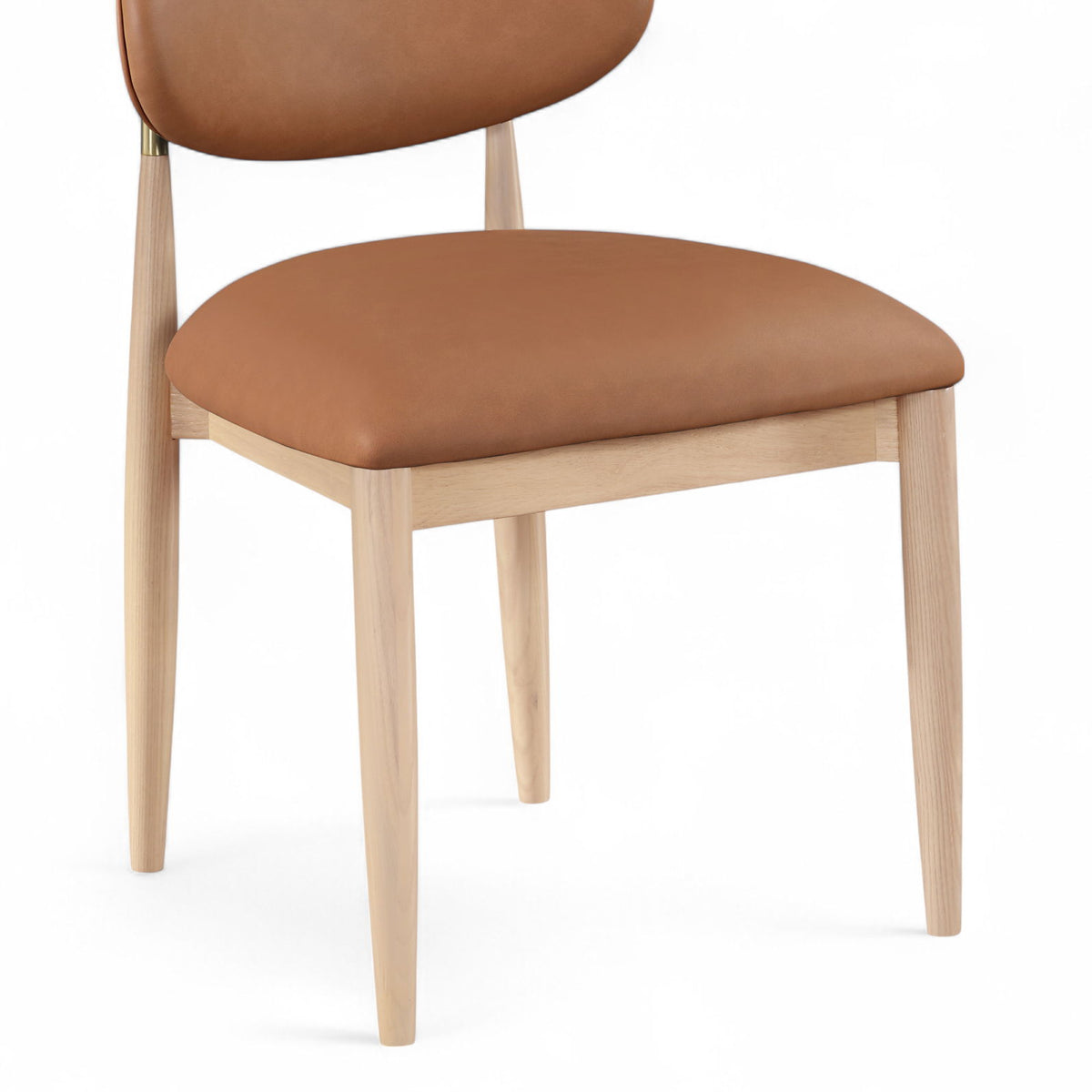 Riccio - Faux Leather Dining Side Chair (Set of 2) - Natural Frame