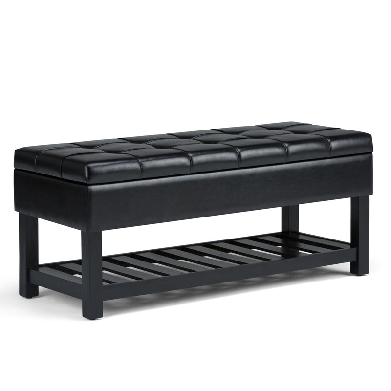 Saxon - Upholstered Transitional Storage Ottoman Bench