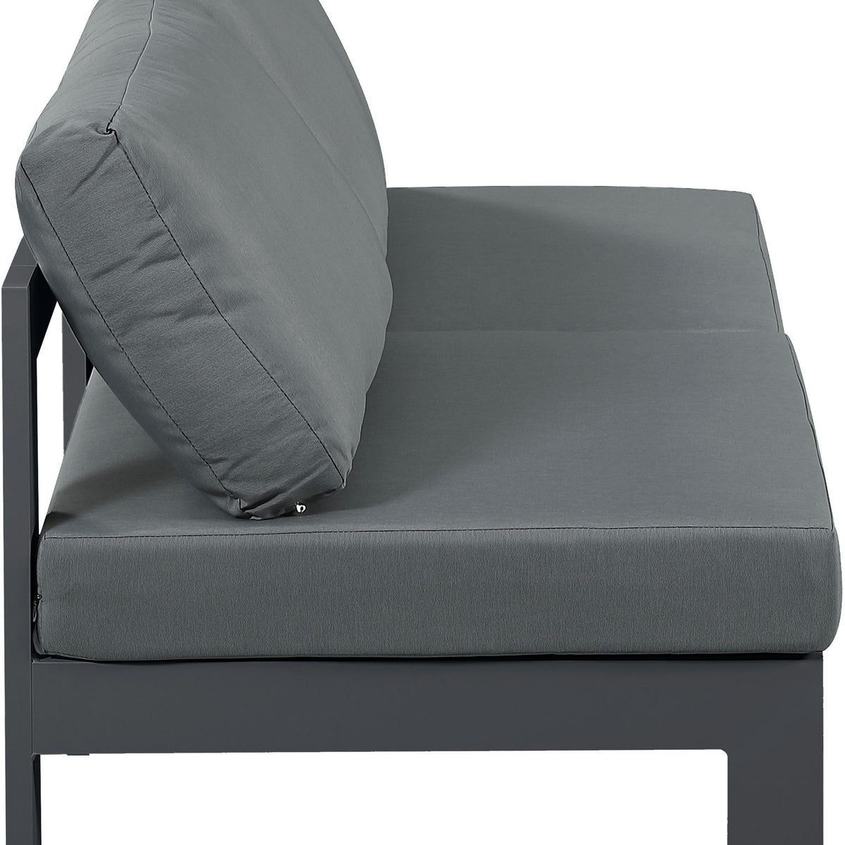 Nizuc - Outdoor Patio 2 Seat Armless Modular Sofa With Gray Frame