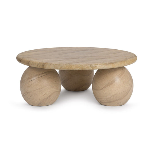 Elaria - Outdoor Round Coffee Table - Beige