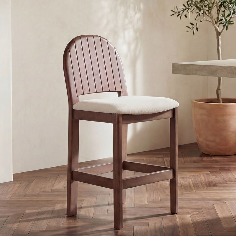 Emil - Counter Stool - Cream / White / Dark Brown