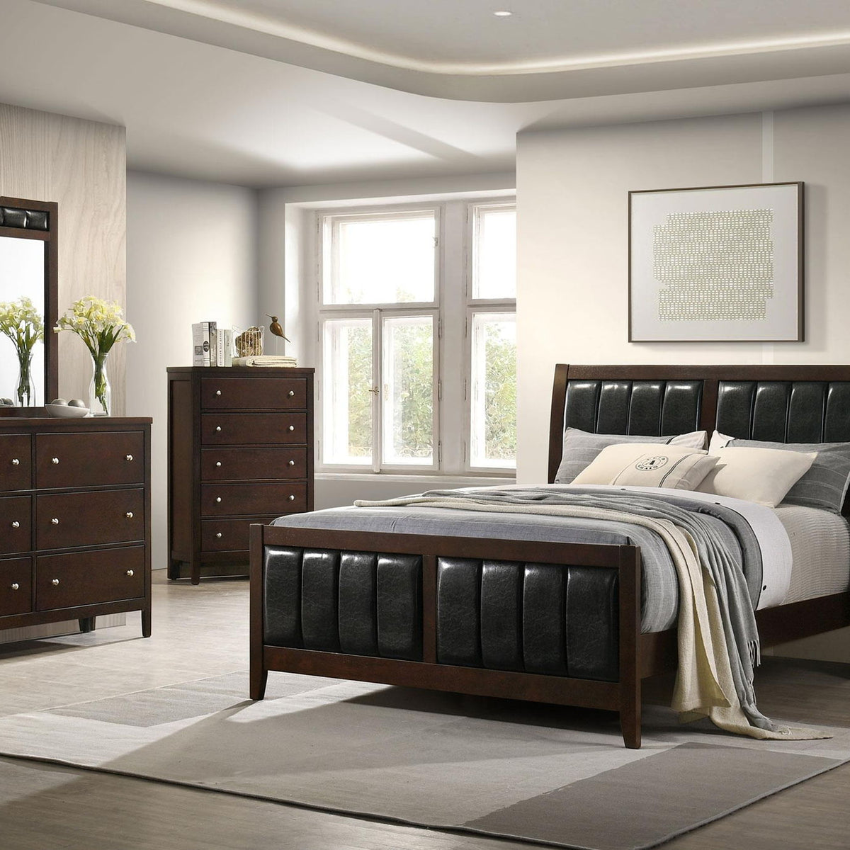 Carlton 5-piece Eastern King Bedroom Set Cappuccino