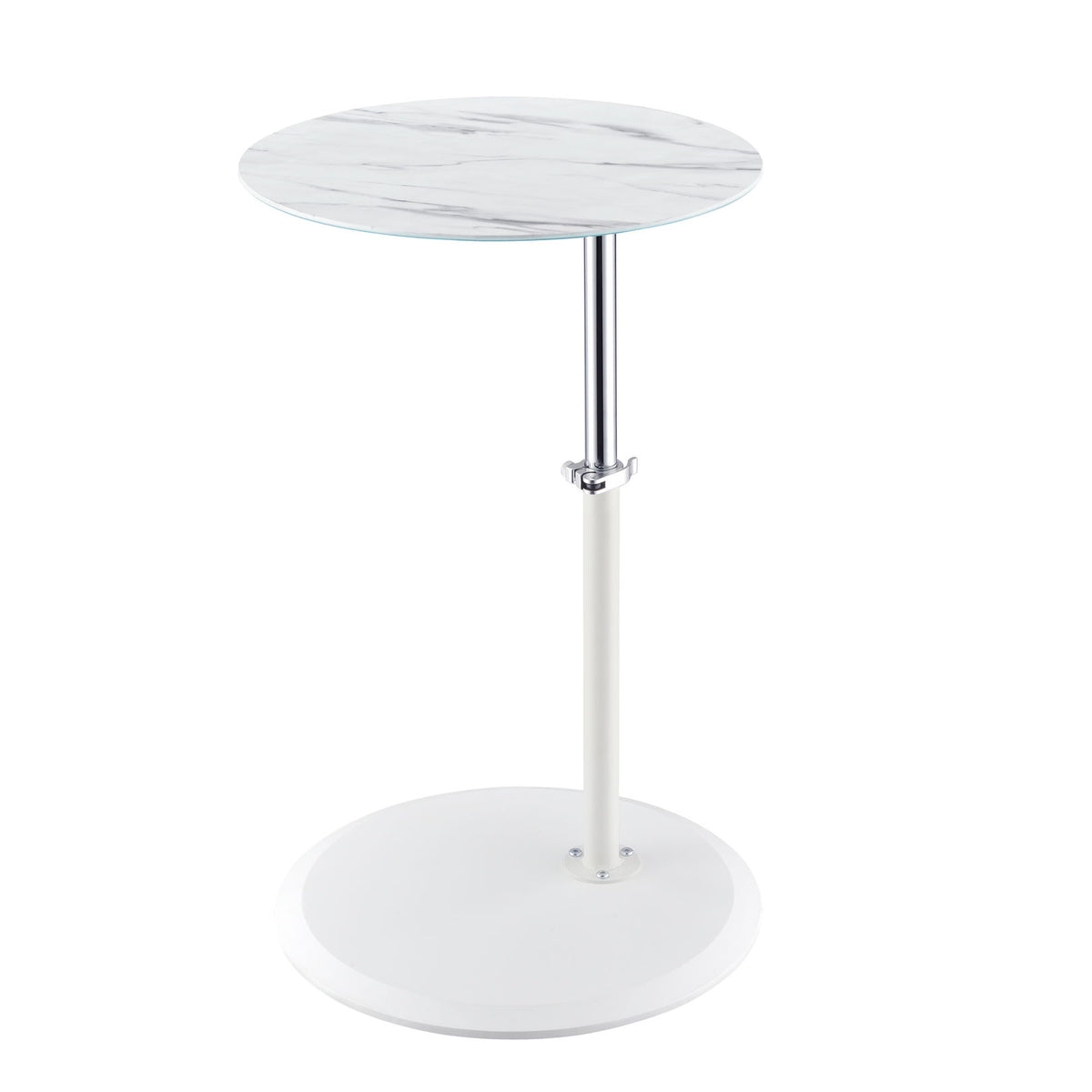 Orbit - 15.5" End Table With Height Adjustable Marble Textured Top