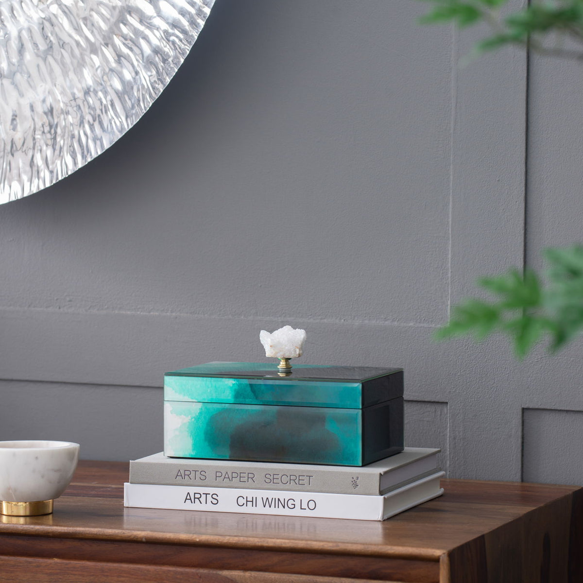 Bethany - Aqua Jewelry Box, Stackable Decorative Storage Boxes & Lids