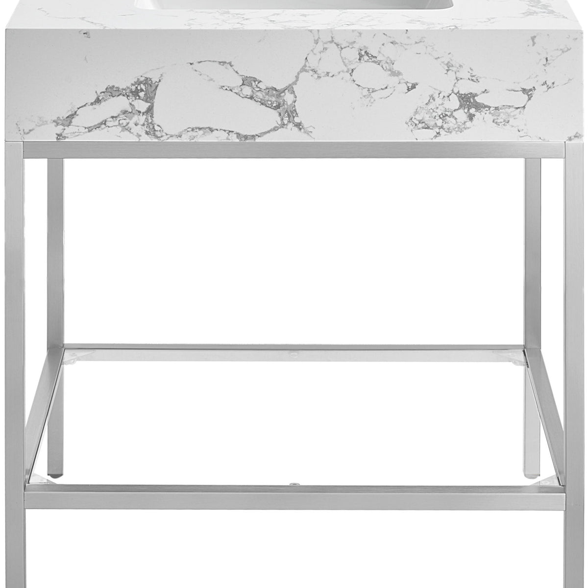Marmo - Engineered Marble Bathroom Vanity With Chrome Base