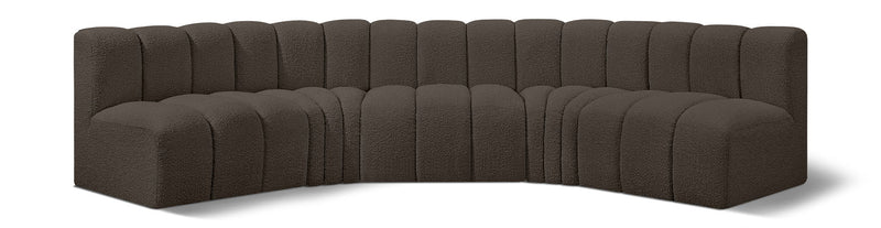 Arc - Boucle Fabric 5 Piece U-Shaped Modular Sofa