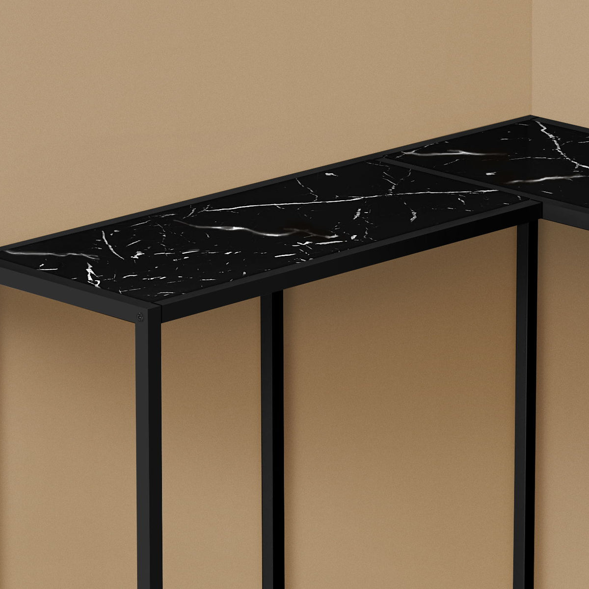 Corner Accent Console Table For Entryway, Unique L-Shaped Design