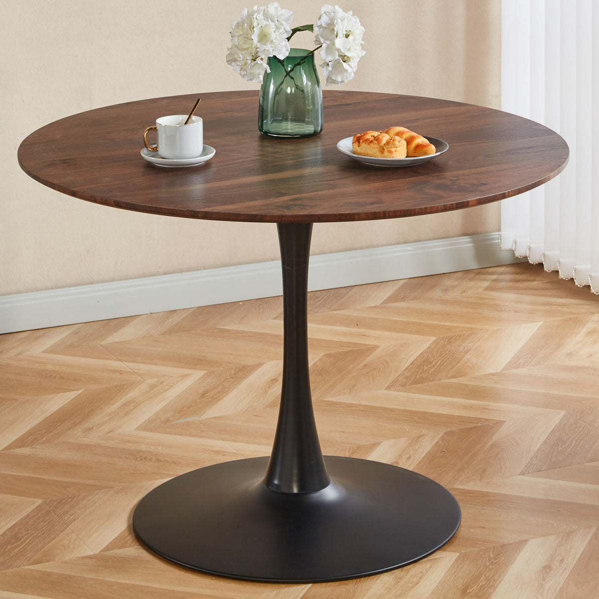 Tulip Table Mid-Century Dining Table With Round MDF Table Top, Pedestal Dining Table, End Table Leisure Coffee Table