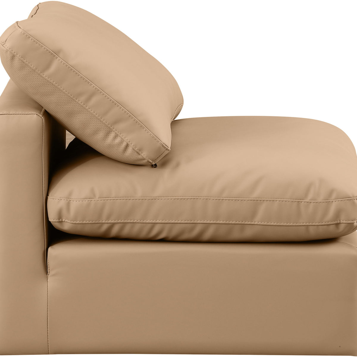 Indulge - Faux Leather Armless Chair - Tan