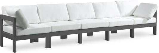 Nizuc - Outdoor Patio 5 Seat Modular Sofa With Gray Frame