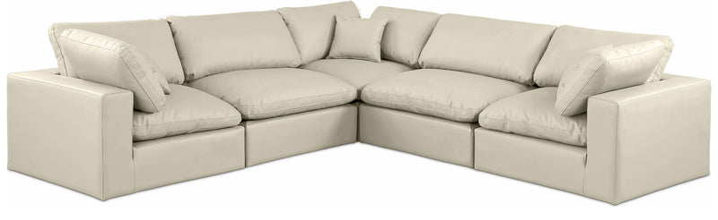 Comfy - 5 Piece Faux Leather Modular Corner Sectional