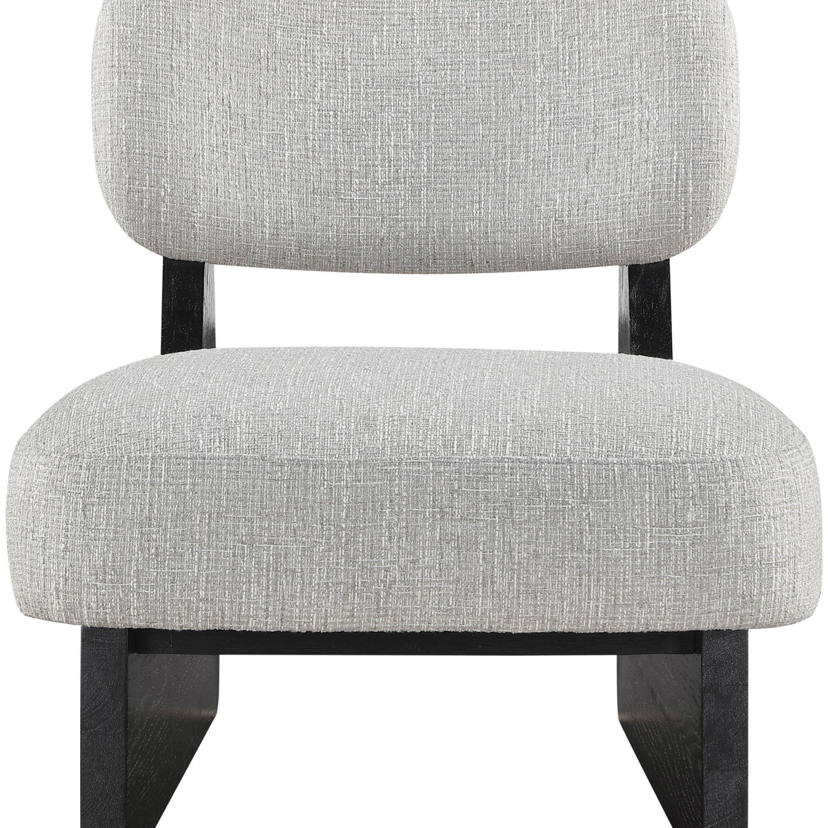 Vetra - Linen Textured Fabric Upholstered Accent Chair With Black Base