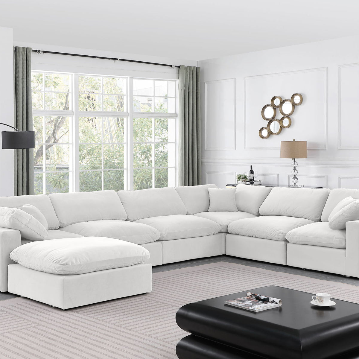 Comfy - 7 Piece Velvet Modular Sectional With Chaise