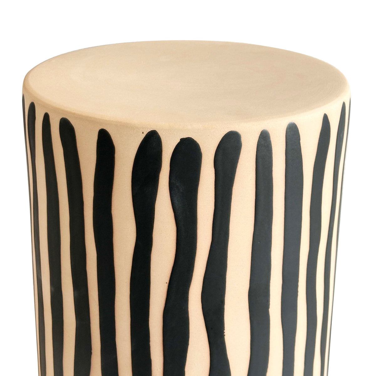 Tempest - Ceramic Table - Black Stripes