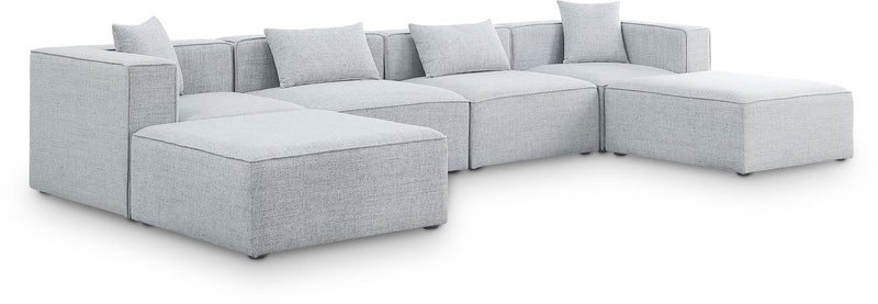 Cube - Linen 6 Piece Modular Double Chaise Sectional