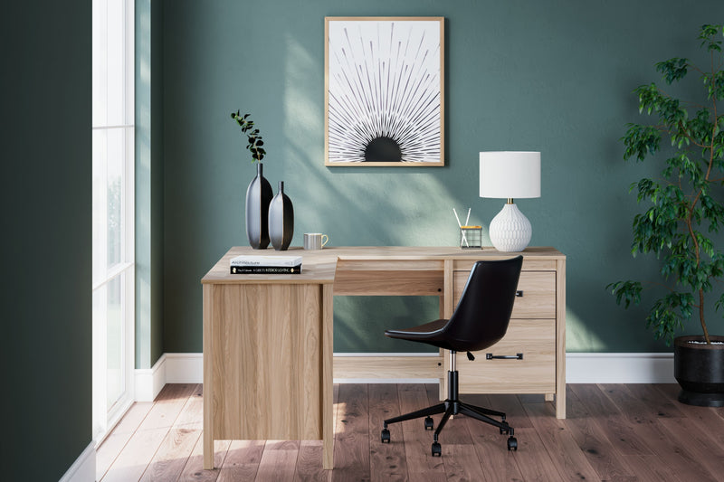 Battelle - 60" Home Office Desk With Return - Tan