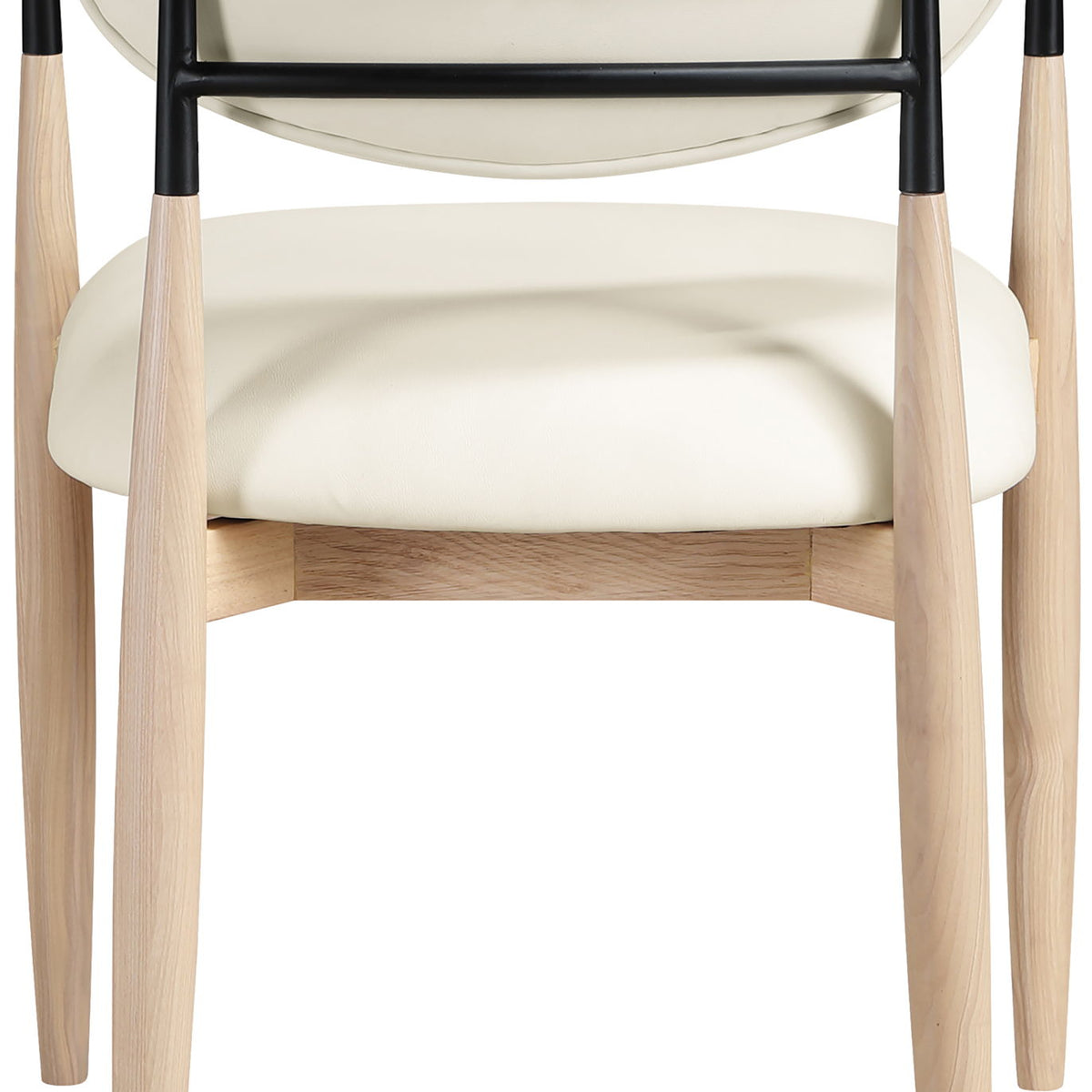 Riccio - Faux Leather Dining Arm Chair (Set of 2) - Natural Frame