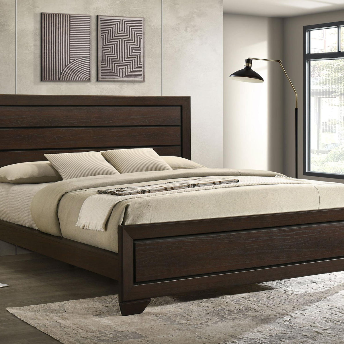 Kauffman Wood California King Panel Bed Dark Cocoa