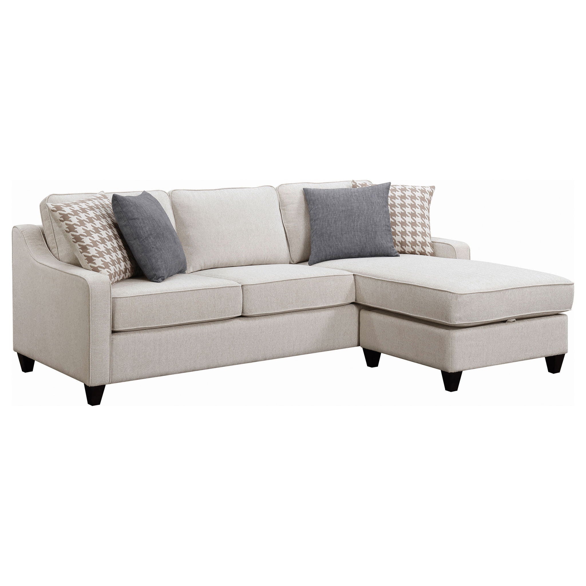 Isla - L-Shaped Sectional Sofa With Pillows - Beige