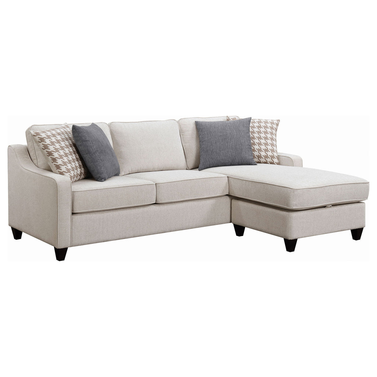 Isla - L-Shaped Sectional Sofa With Pillows - Beige