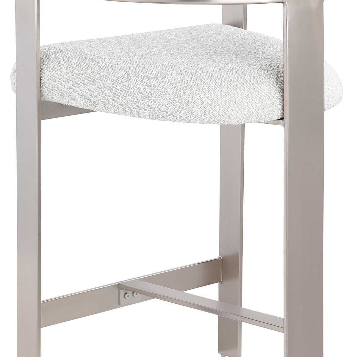 Romeo - Boucle Counter Stool With Silver Base (Set of 2)