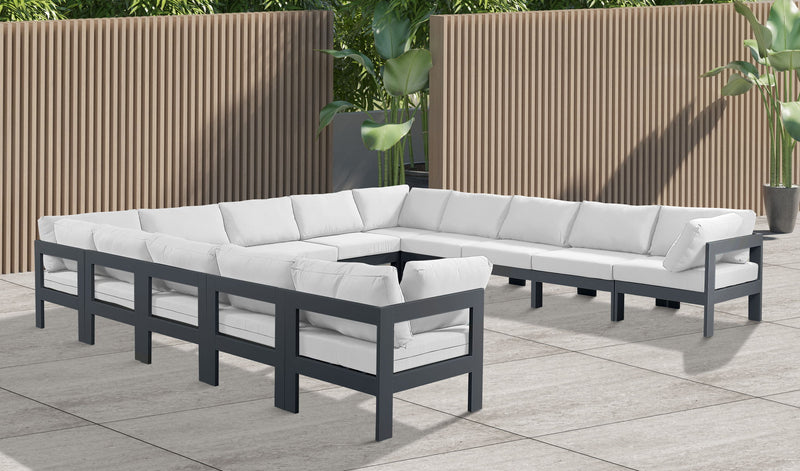 Nizuc - Outdoor Patio 13 Piece Modular Sectional With Gray Frame