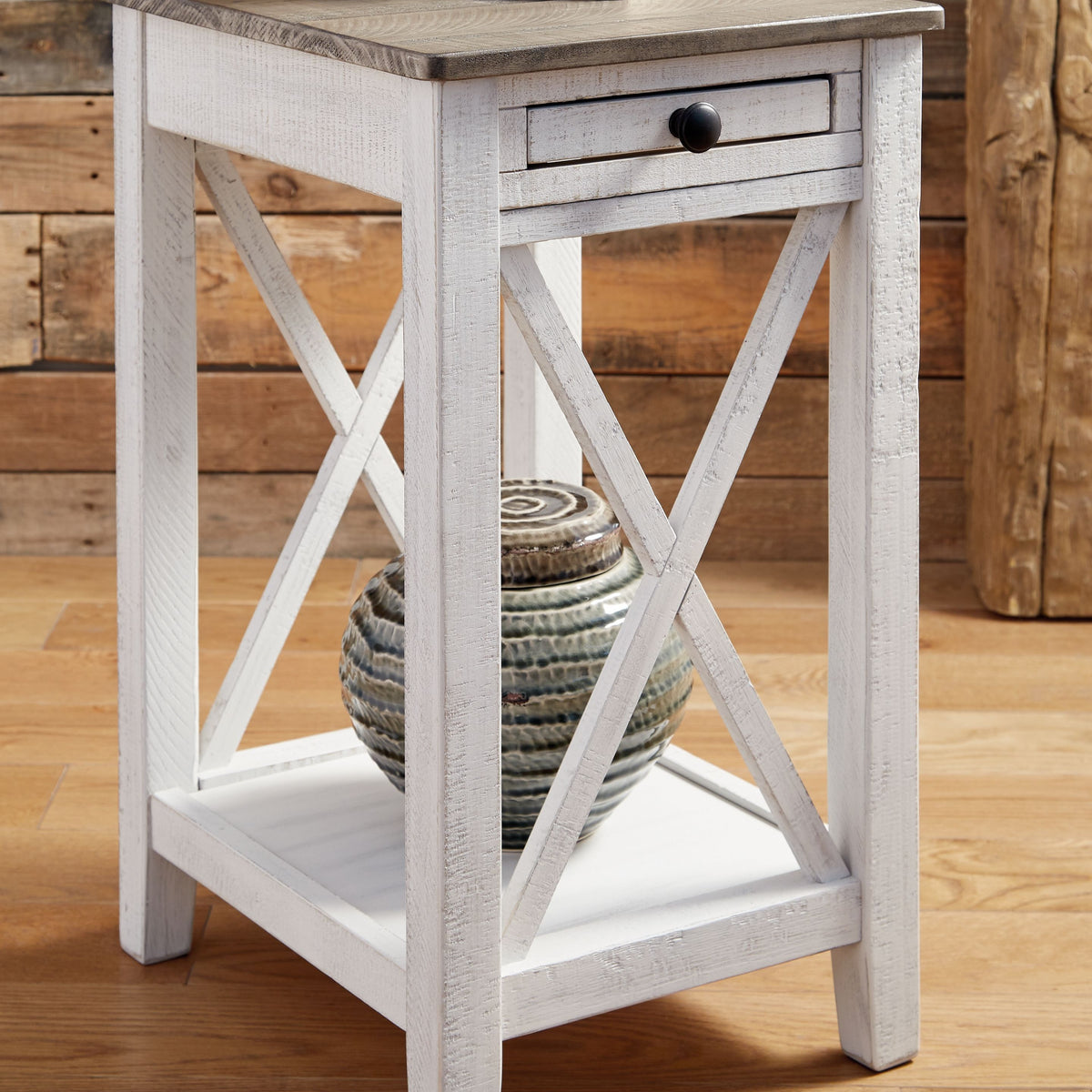 Adalane - Accent Table - White / Gray