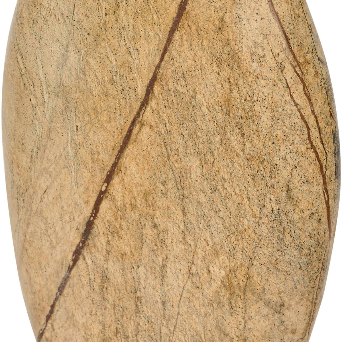 Marble vase in light brown with vertical seam pattern