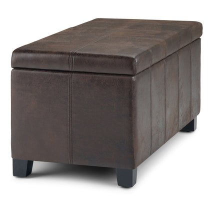 Dover - Storage Ottoman Bench - Distressed Brown