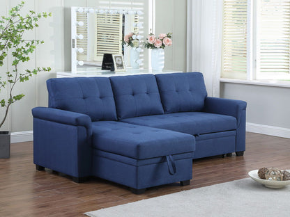 Lucca - Linen Reversible Sleeper Sectional Sofa With Storage Chaise