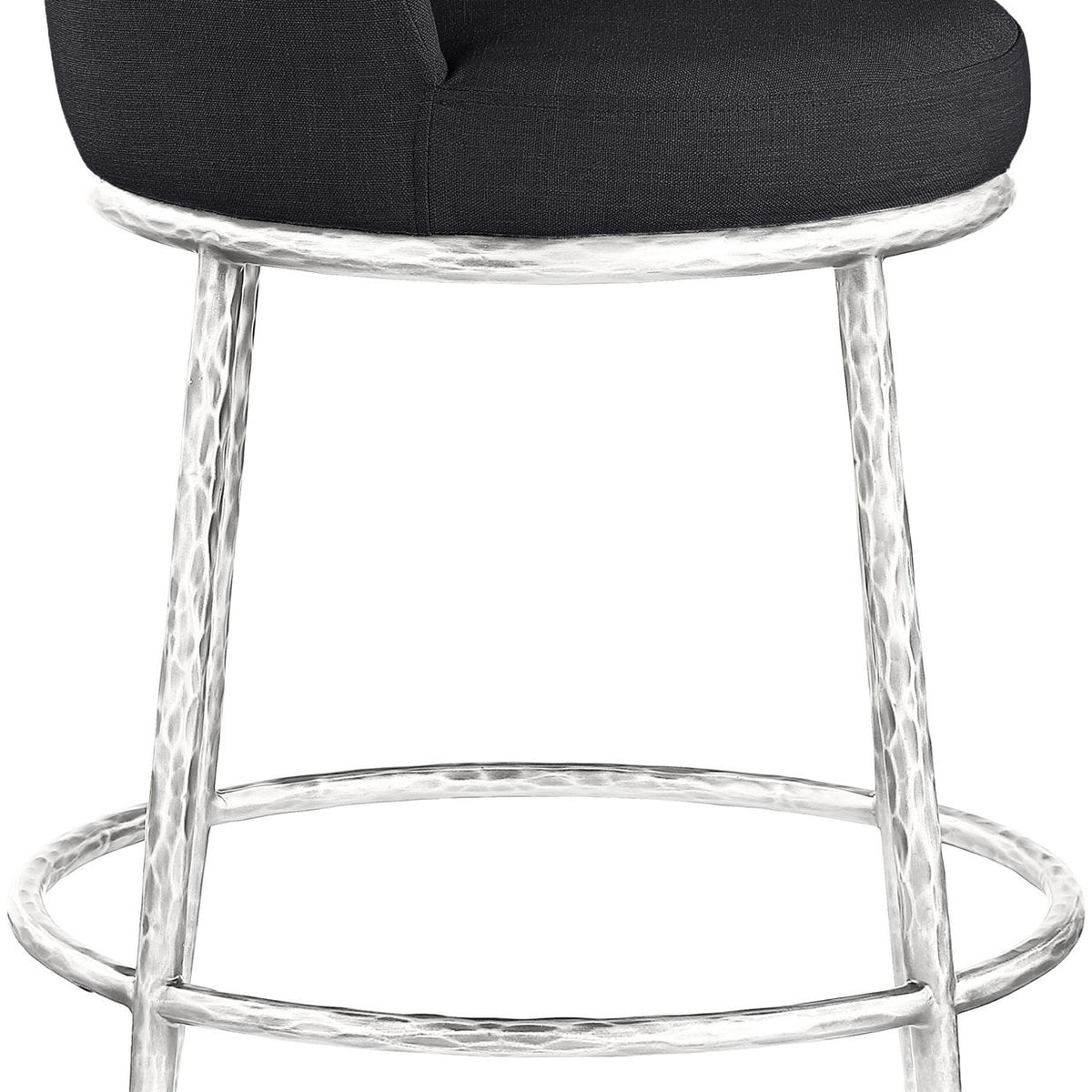 Ferro - Upholstered Counter Stool With Brushed Silver Base