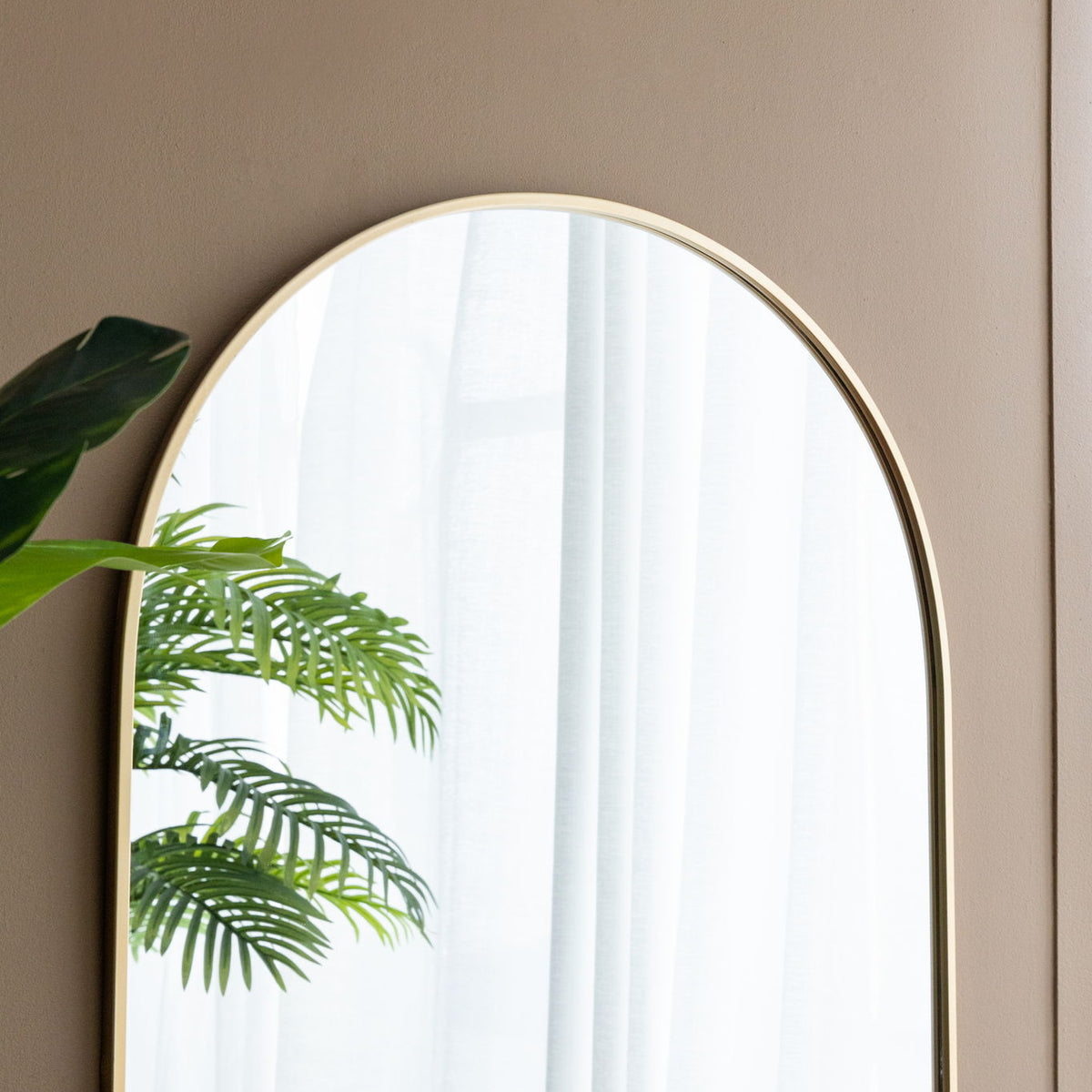 Arched Mirror With Metal Frame, Wall Mirror For Living Room Bedroom Entryway