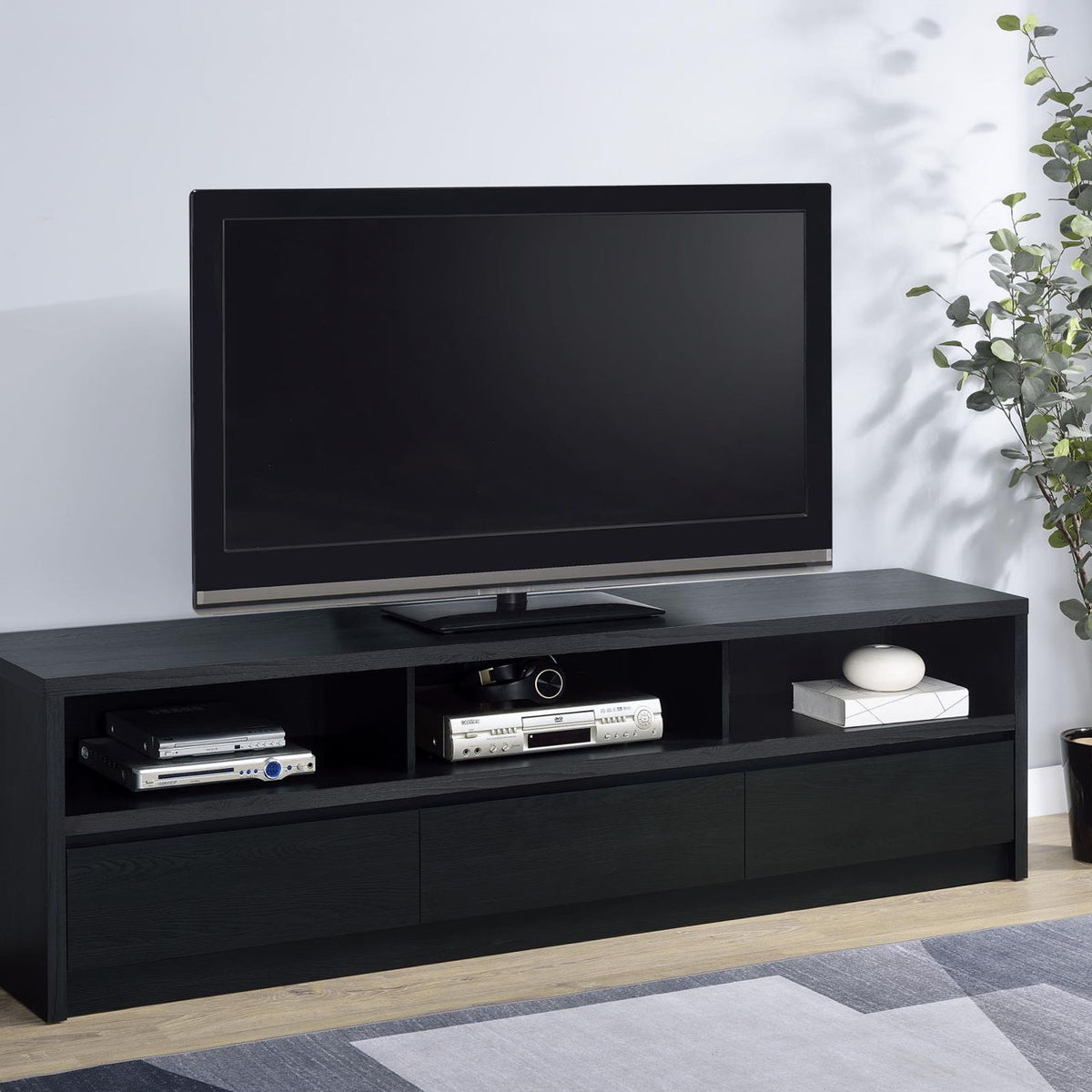 Rutland 78-inch 3-drawer TV Stand Media Console Black