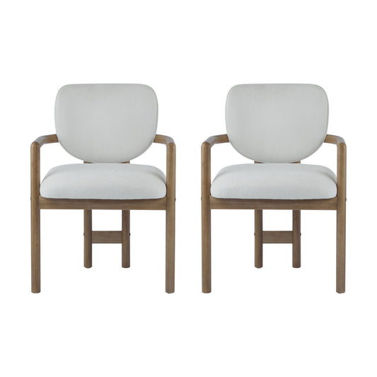 Upholstered Arm Dining Chairs (Set of 2)
