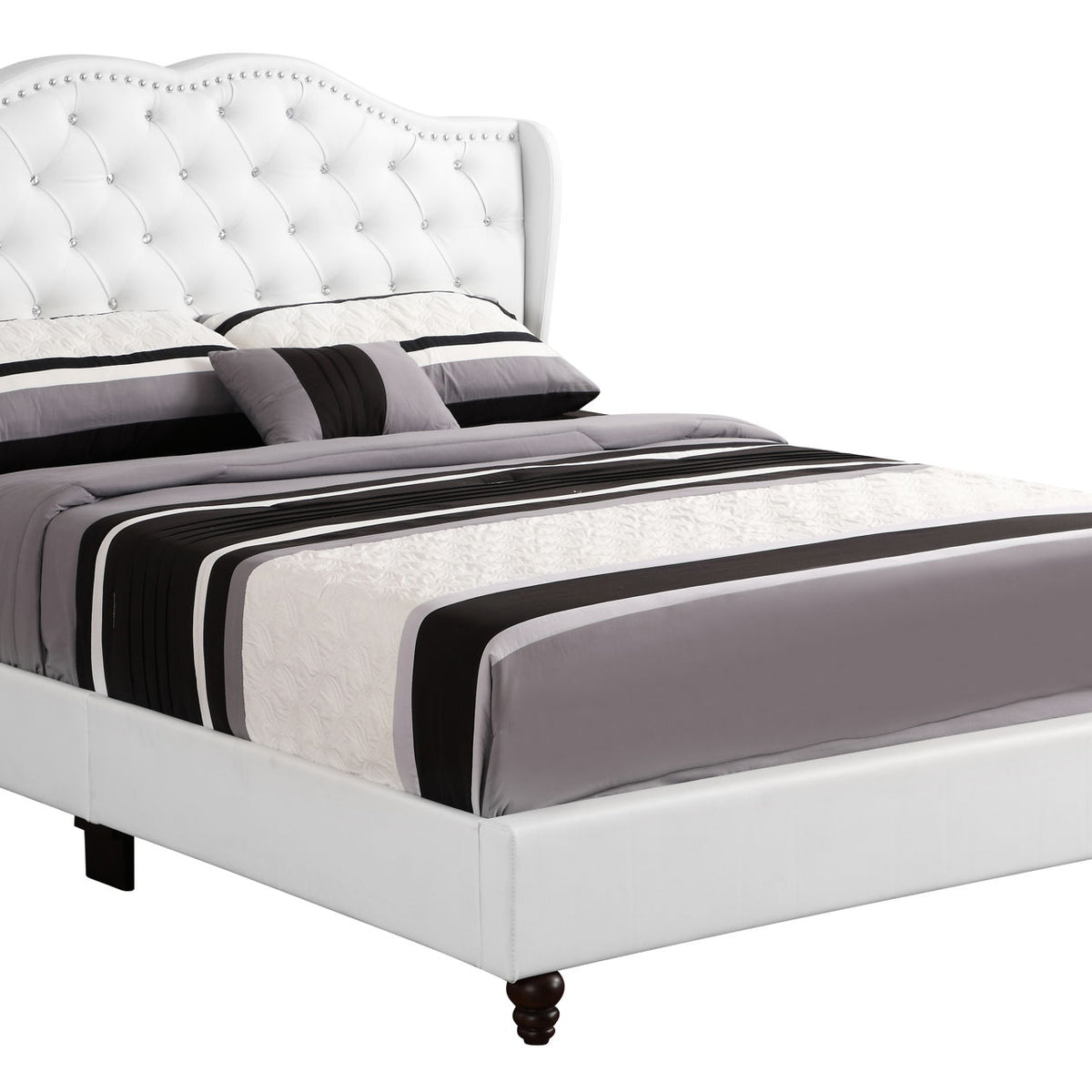 Upholstered Velvet Bed Transitional