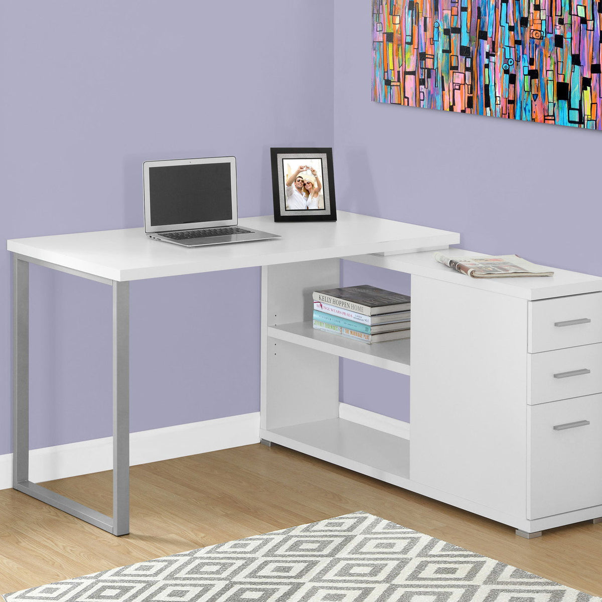 Computer Desk, Home Office, Corner, Left, Right Set - Up, Storage Drawers, L Shape, Laptop, And Contemporary & Modern
